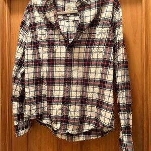 True Craft Red and Blue Plaid Casual Button Down Shirt